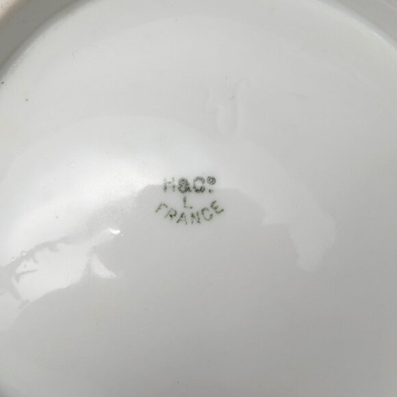 Antique H & Haviland Limoges Fine China Candy Dish Bowl Tray Gold Floral France - Picture 9 of 9